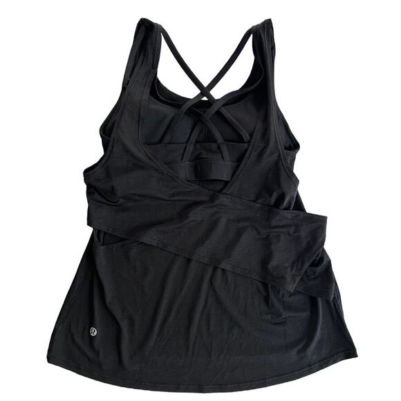 Lululemon Reenergized 2-in-1 Bra Tank Black Size 4 Open Back #W1BOJS - Picture 3 of 5